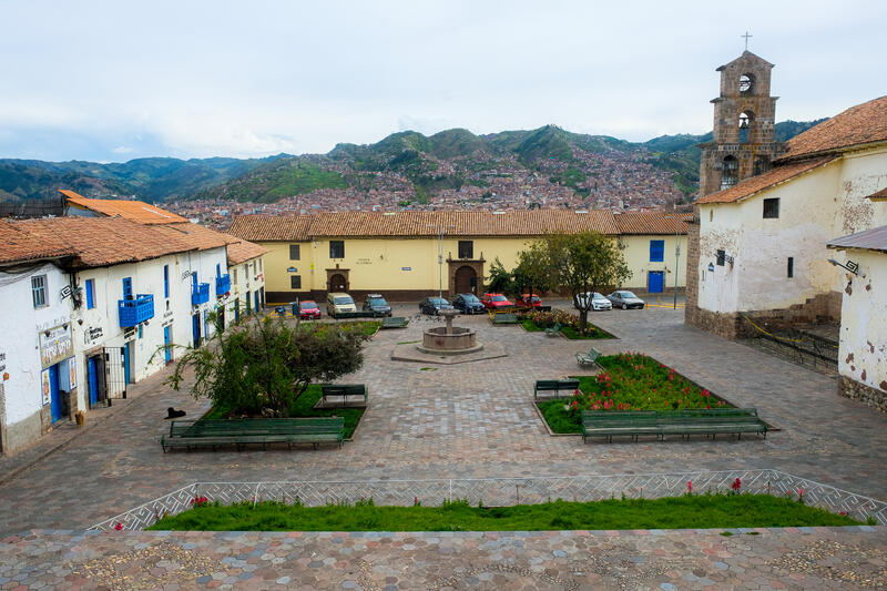 Leerer Plaza San Blas in Cusco. Foto: Marc Fessler