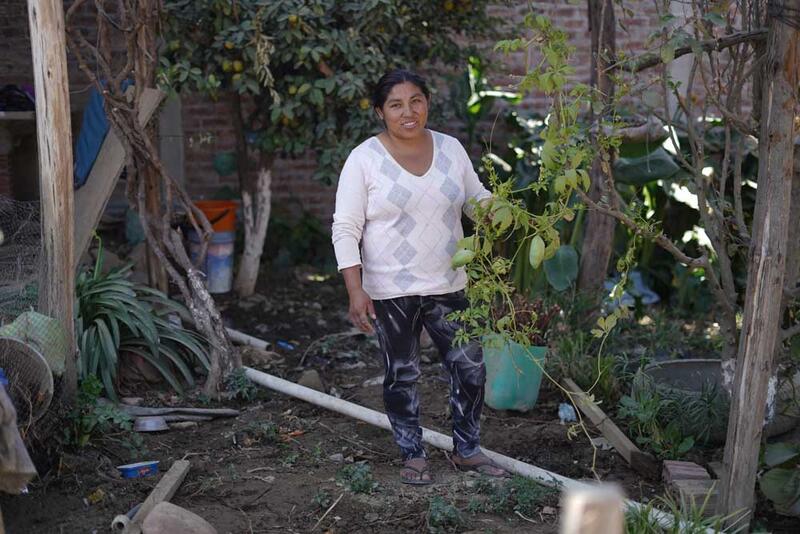 « Carmen Carballo, de Huayllani, récolte ce qu’elle a pu cultiver – grâce à une eau propre. » « Carmen Carballo, de Huayllani, récolte ce qu’elle a pu cultiver – grâce à une eau propre. »