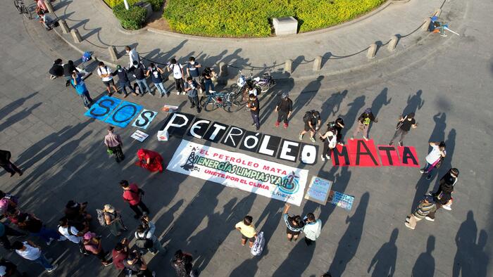 Action de protestation du MOCICC à Lima.