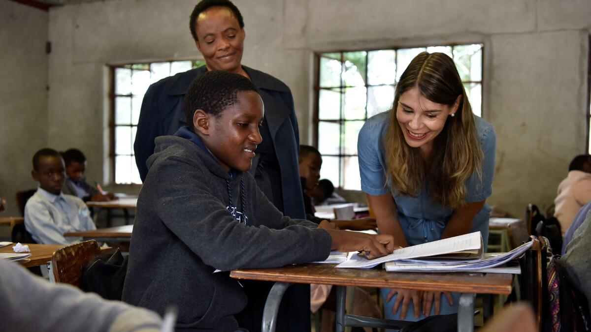 Abraham à l'école primaire de Katima Mulilo en Namibie