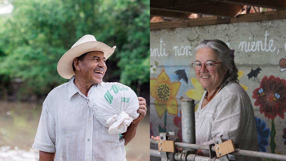 Zwei Welten – ein Thema: Bauer Don Luis Alfredo aus Nicaragua und Bäuerin Mariapia Bisi aus dem Tessin im Dialog über das Landleben hüben und drüben.
