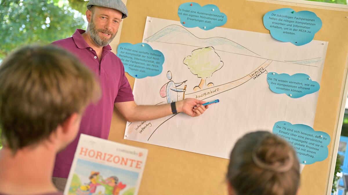Auch bei kurzen Einsätzen ist die richtige Vorbereitung und Begleitung wichtig – Daniel Roduner bei Schulungen.