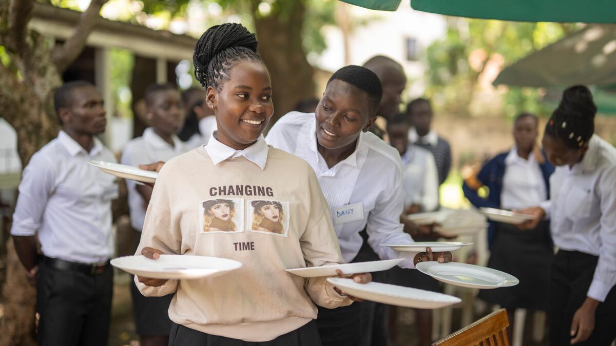 Ristorazione presso l'organizzazione Ujima a Kisumu, Kenya