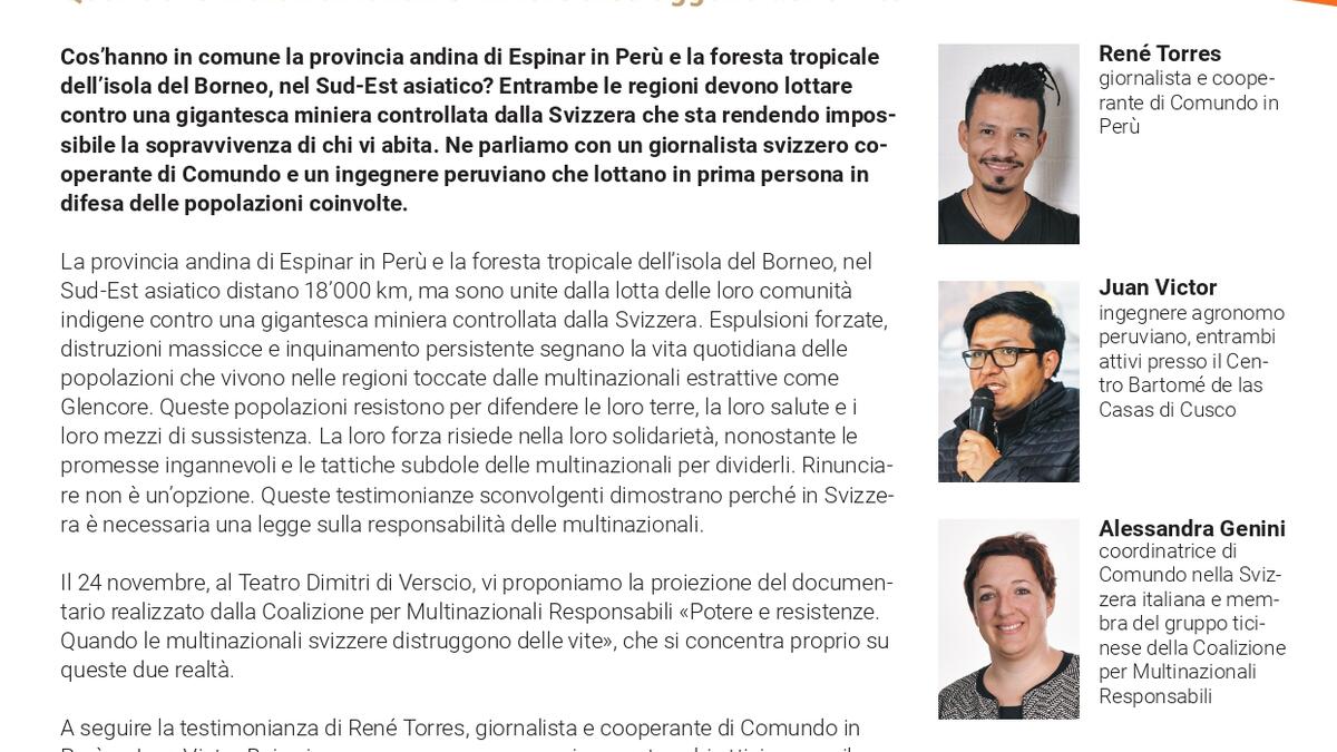 Locandina della serata